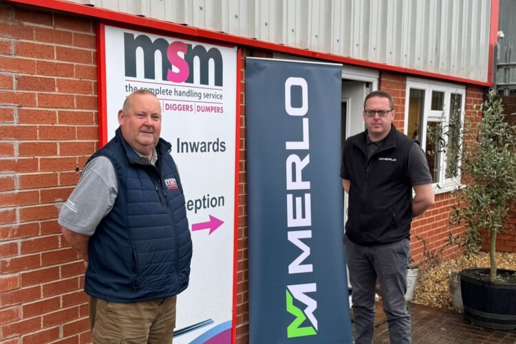 Alan Barnes, managing director, MSM/DRH; Mike Rich, construction area sales manager, Merlo UK.