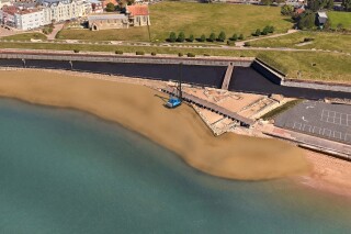 CGI of the new defences being built