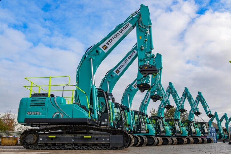 Some of Statom's new Kobelco excavators