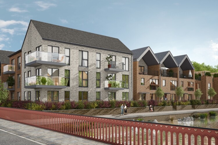 CGI of the Waterside housing