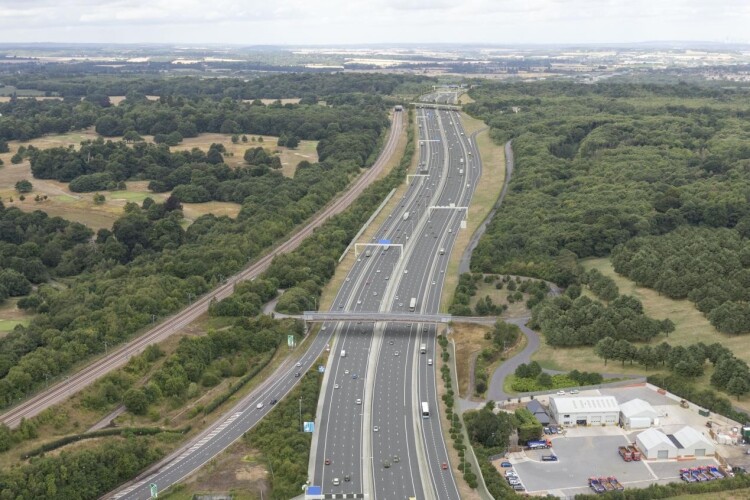 CGI of the Kent side approach roads to the proposed Lower Thames Crossing