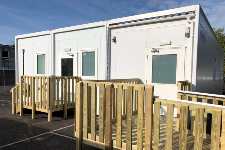 Premier Modular supplied the temporary buildings for the Covid testing site in Havant