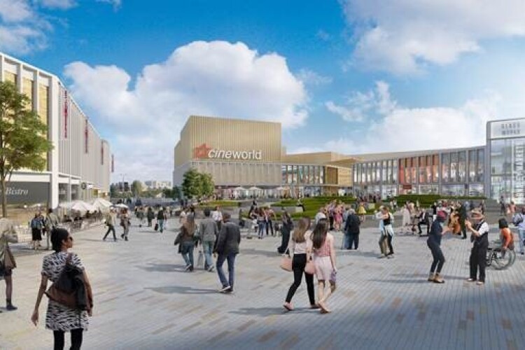 A CGI showing the The Glass Works, Barnsley town centre&rsquo;s regeneration development