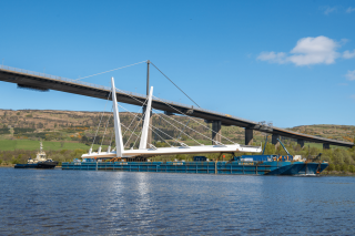The Renfrew Bridge sails under the Erskine Bridge