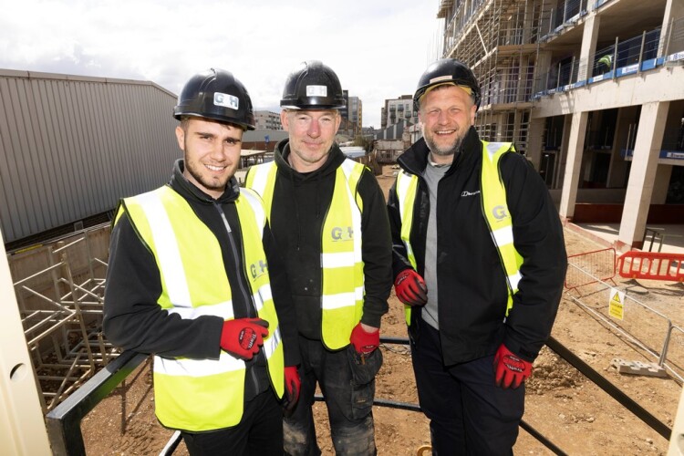 Jake Siddle, Jordan Mathieson and Mick Coyle from G&H Group start work at Crown Trading Centre in Hayes 