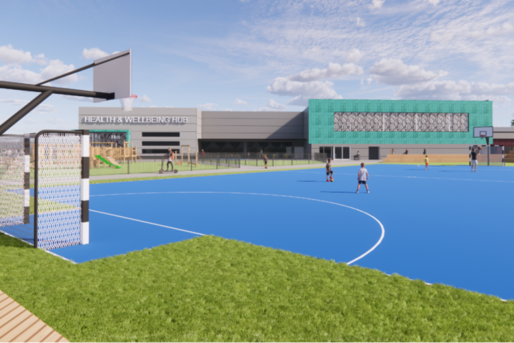CGI of the remodelled Castle Sports Complex