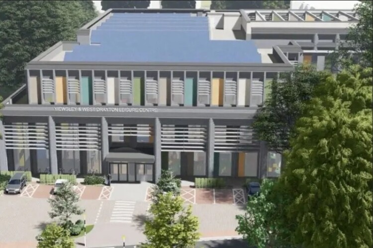 CGI of the West Drayton's Platinum Jubilee Leisure Centre, which should be open in summer 2025 