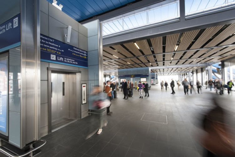 One of the 14 Stannah lifts at Reading station