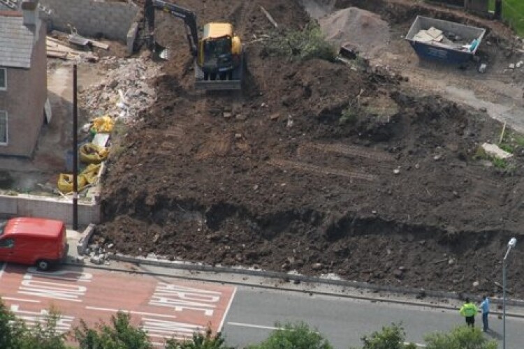 The site of the wall collapse
