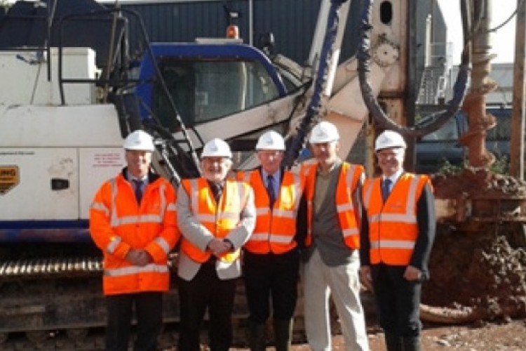 Halsall site manager David Barr (left) with councillors