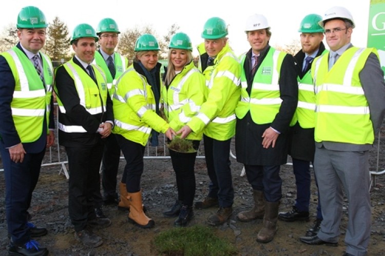 Health minister Michelle O&rsquo;Neill cut the first sod 