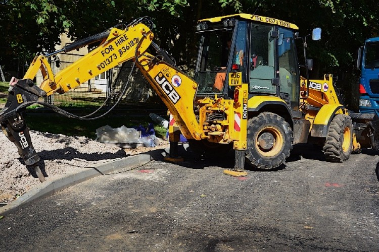 One of Connor Construction&rsquo;s JCB 3CX Compact backhoes at work