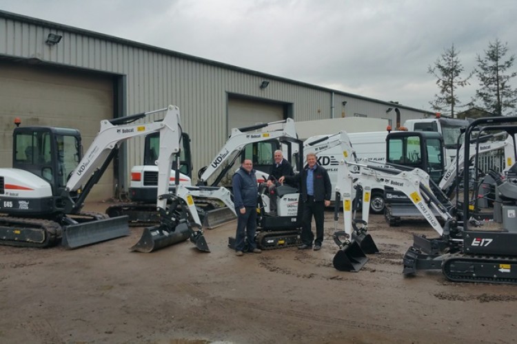 Left to right are UKD Diggers directors Mathew Rushby and Dave Bennett with Butler Reynolds sales manager Richard Milner
