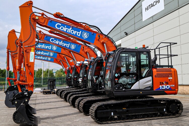 Some of Coinford's new Hitachi excavators