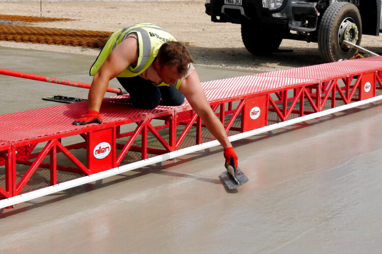 The Allen Work Bridge provide access across the wet concrete slab for Faircloth Construction in Wimborne