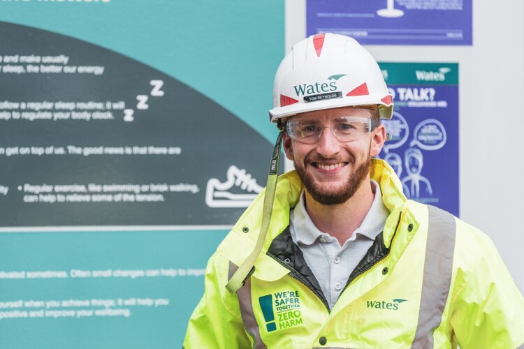 Site manager Tom Reynolds will be among those able to benefit from Wates' new enlightened employment policies