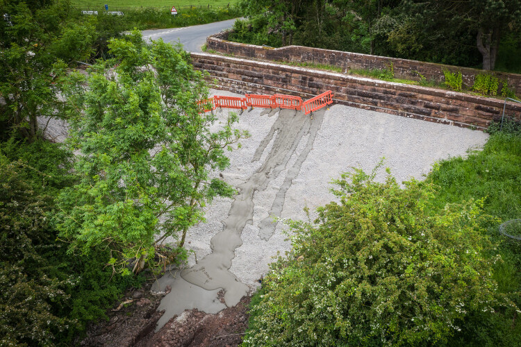 Great Musgrave Bridge has been infilled (click on image to enlarge)