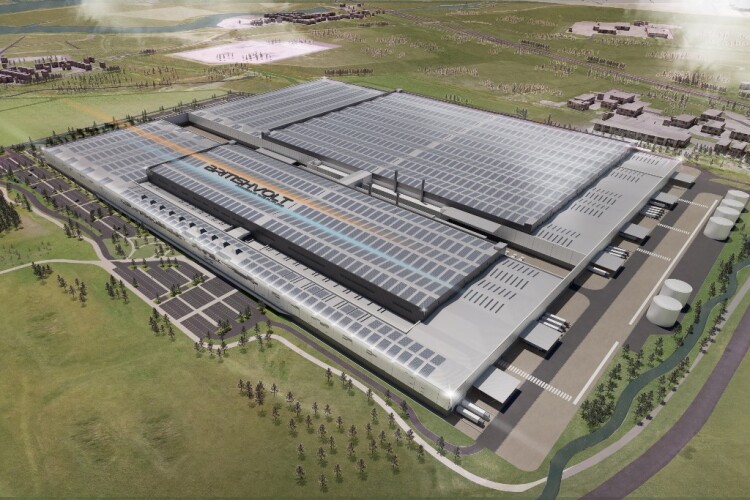 CGI of the gigafactory that ISG started building for Britishvolt last year before the client ran out of money