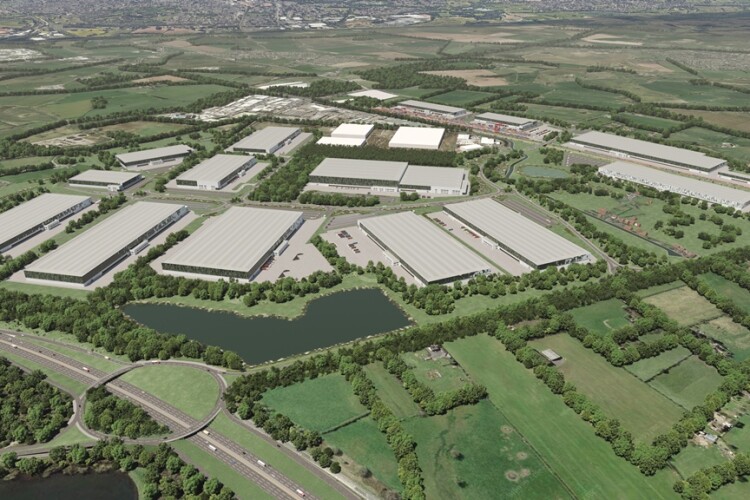 Aerial view of the planned West Midlands Interchange