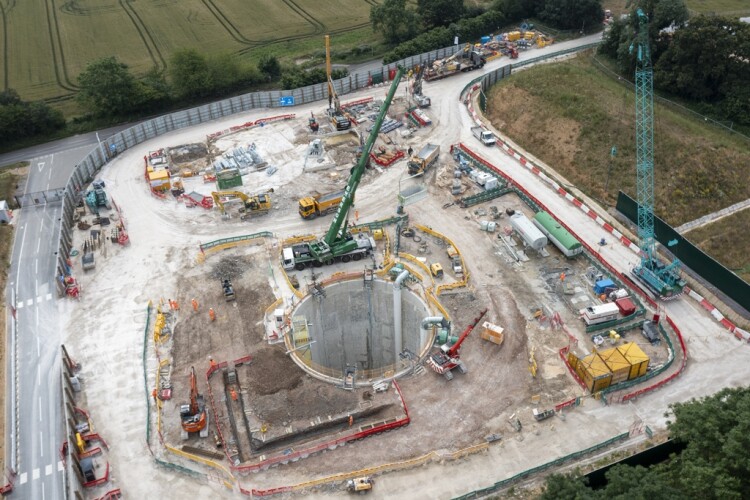 The Chalfont St Peter vent shaft under construction this week