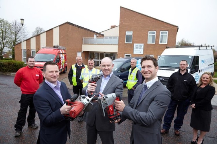 Front row, left to right are Rob Brittain from Two Castles, David Brown from Four Housing and Conan McKinley from North Star Housing with (behind) John Lenox from PF Burridge & Sons, Michael Ayre, Joe Thirlaway and Jim Wilkinson from Sunters and Barry Cha