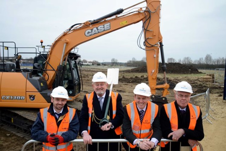Left to right are Keepmoat area director Lee Francis, Lord Mayor of Newcastle Ian Graham, Keepmoat md Richard Bass and Leazes Homes chair Bill Midgley