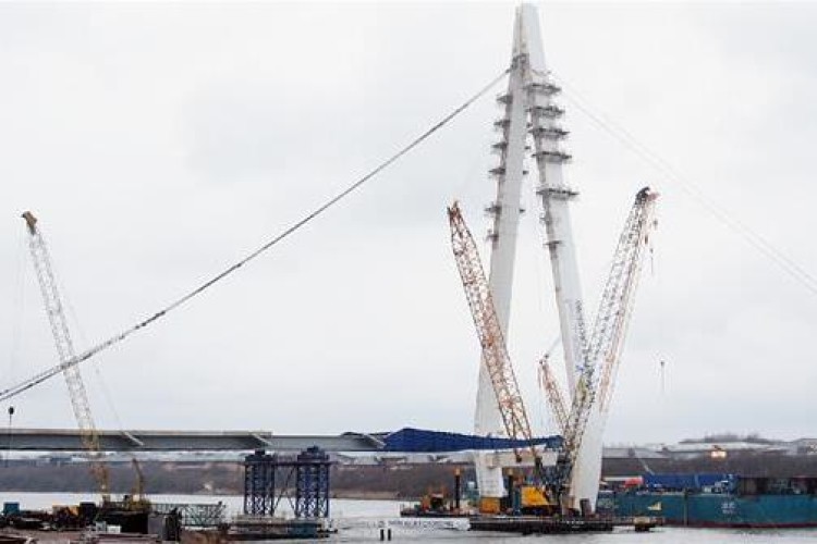 Construction of Sunderland's New Wear Bridge reached a landmark stage in February