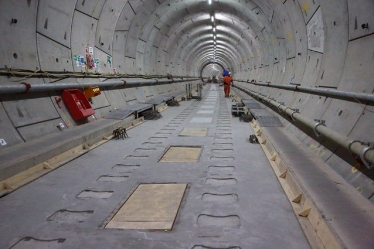 Crossrail floating track slab