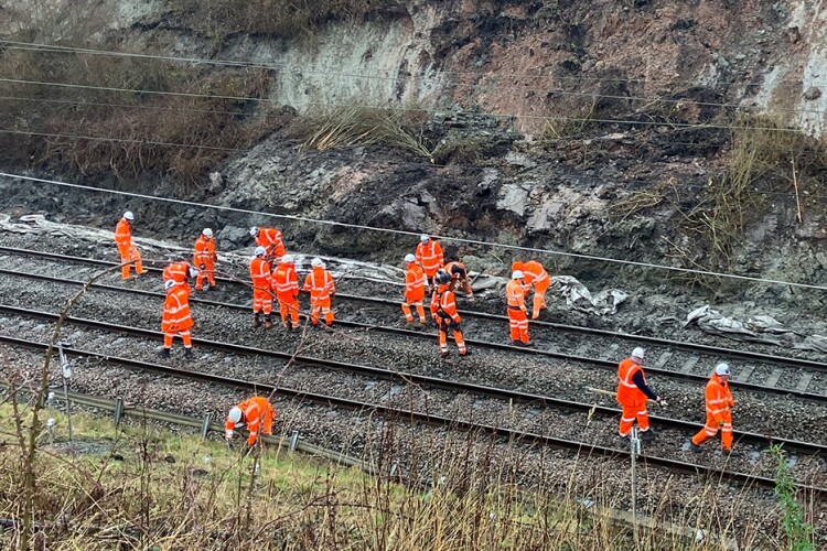 A landslip near Church Lawford in February closed the rail line between Rugby and Coventry for two days