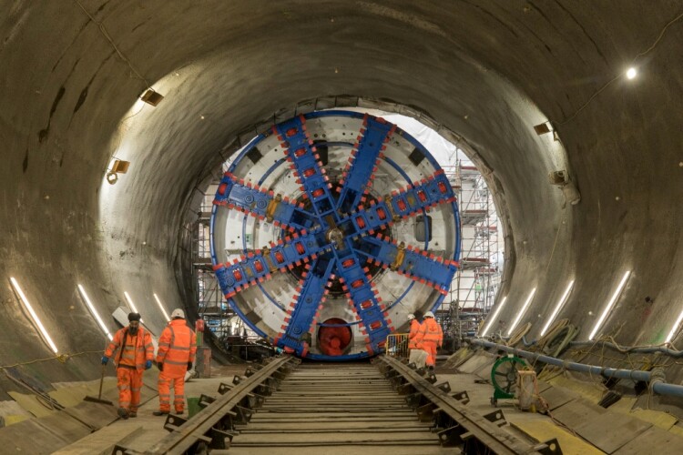 Cutterhead of TBM Anne in the Victoria Road crossover box