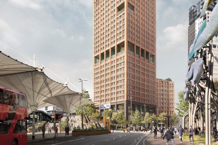 Rendering of Unite Students planned Meridian Square development in Stratford, east London