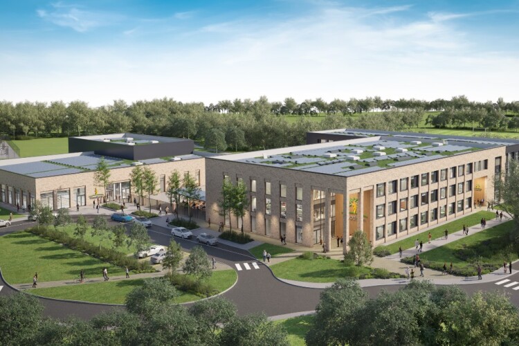 CGI of the planned new Woodham Academy, to be built by Galliford Try 