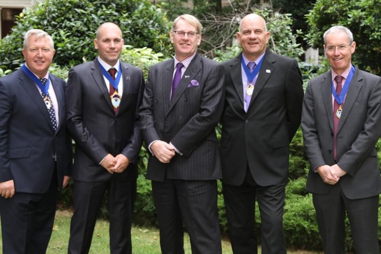 The presidential team of the Building & Engineering Services Association for 2014/15 consists of (left to right): Jim Marner, president elect; Andy Sneyd, president; Roderick Pettigrew, chief executive; Malcolm Thomson, vice president; and Bruce Bisset, i