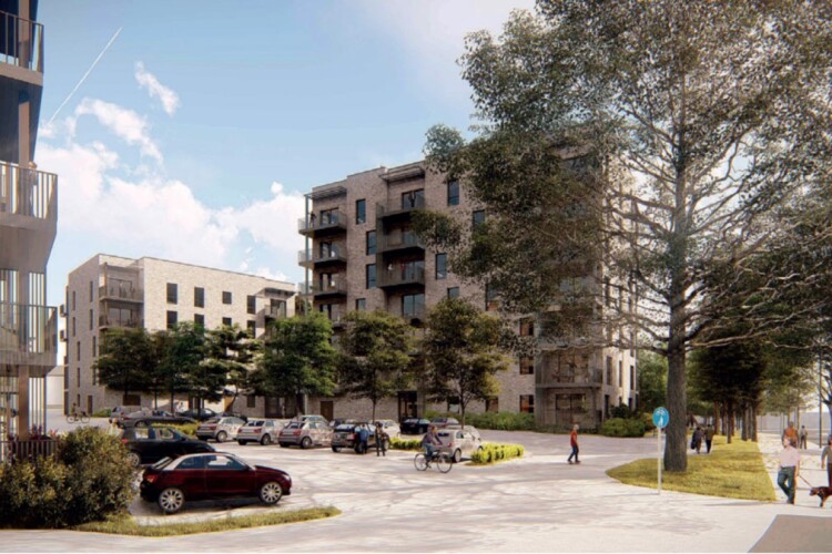 Artist's impression of the new housing to be built by Hill