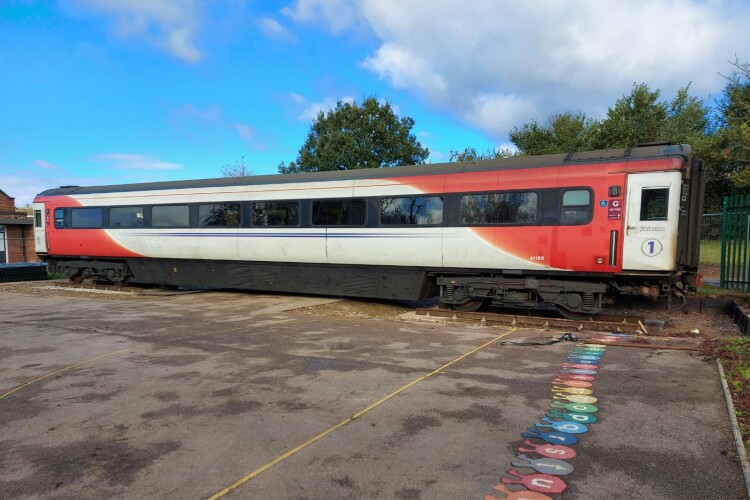 This old train carriage is now a school room at Upshire Primary School