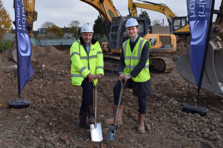 Inland Homes group managing director Gary Skinner and Sigma director Jack Barnet met on site of groundworks starting on the first block