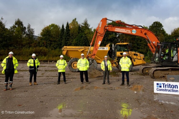 Left to right are Triton Construction project manager Simon Raper, Patrick Properties director Christian Thorpe, Fletcher Rae associate Martin Ellison, Triton director Philip Dyer, managing director Paul Clarkson and contracts manager Jovan Ristov 