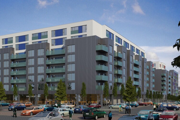 CGI of the flats being built on the old YMCA site in Milton Keynes