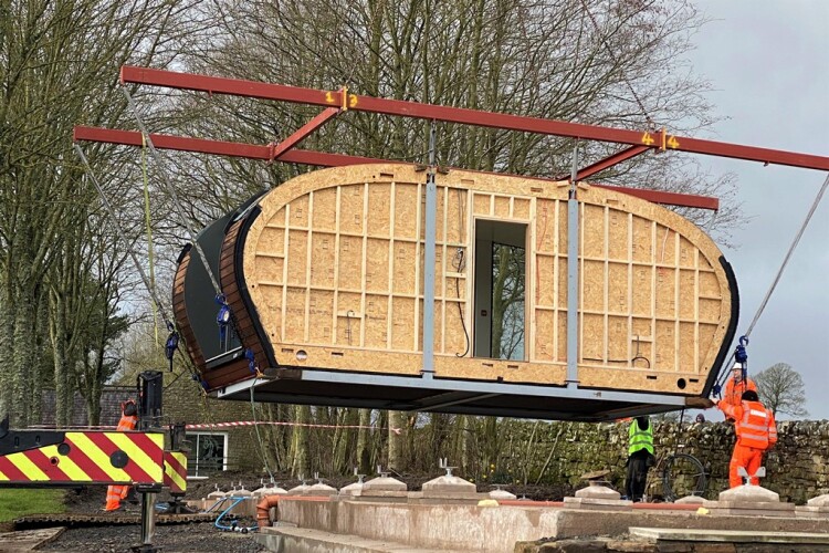 A Green Unit building being delivered