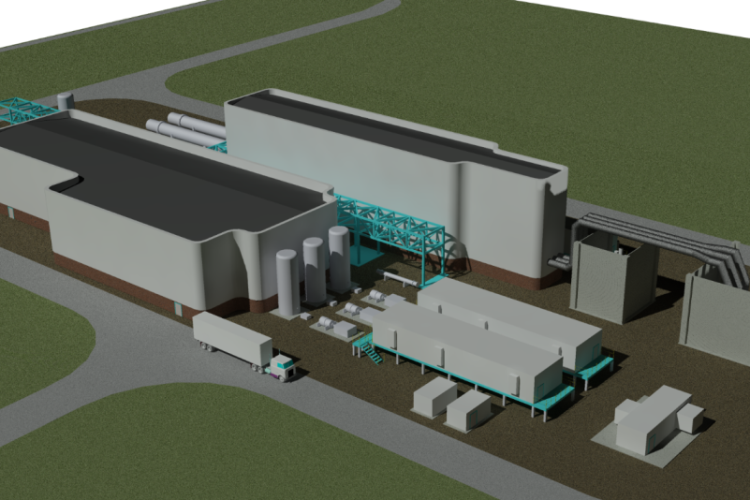 CGI of the Whitetail Clean Energy power station